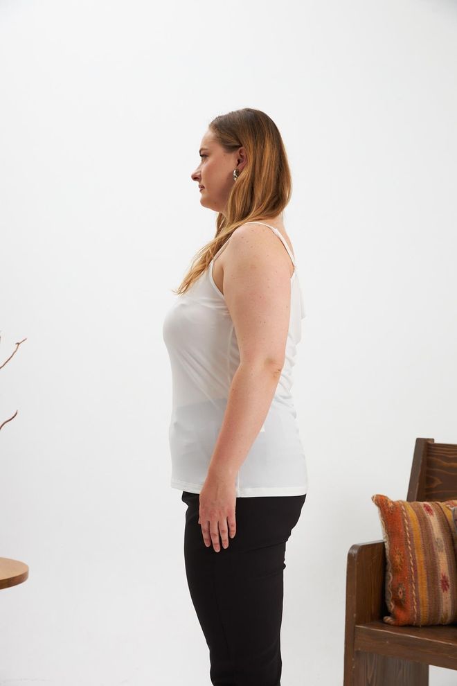 RMG White Fitted Sleeveless Casual Tshirt Wholesale Clothing Beach