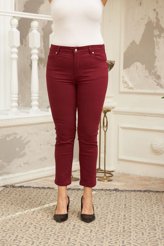 RMG Pantaloni Bordeaux Casual Elegante Abbigliamento all'ingrosso Casuale