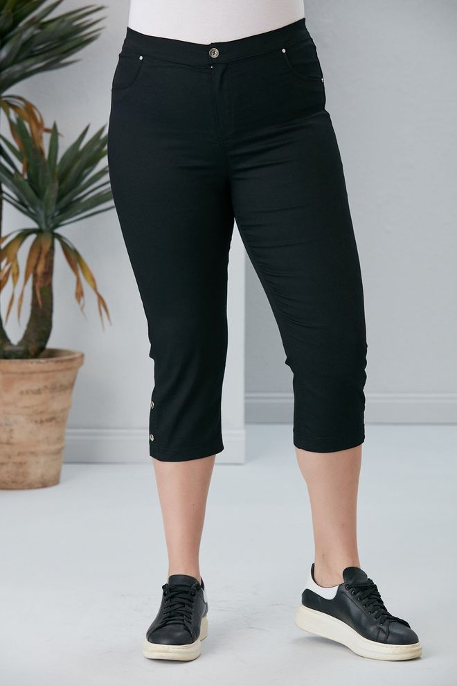 RMG Μαύρο Casual Παντελόνι Tapered Capri Χονδρικό εμπόριο ενδυμάτων Casual