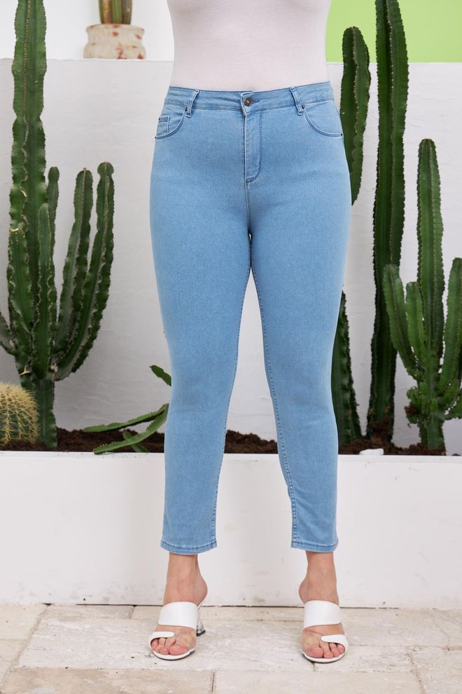RMG Μπλε Τζιν Ψηλόμεσο Mom Με Skinny Πόδι Χονδρικό εμπόριο ενδυμάτων Casual