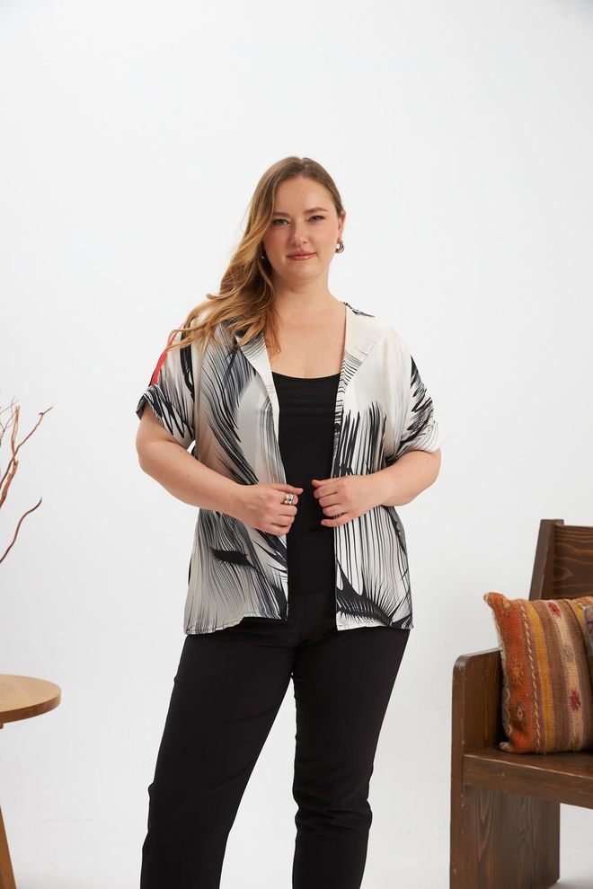RMG Black Plus Size Casual Elegant Blouse Wholesale Clothing Plus Size