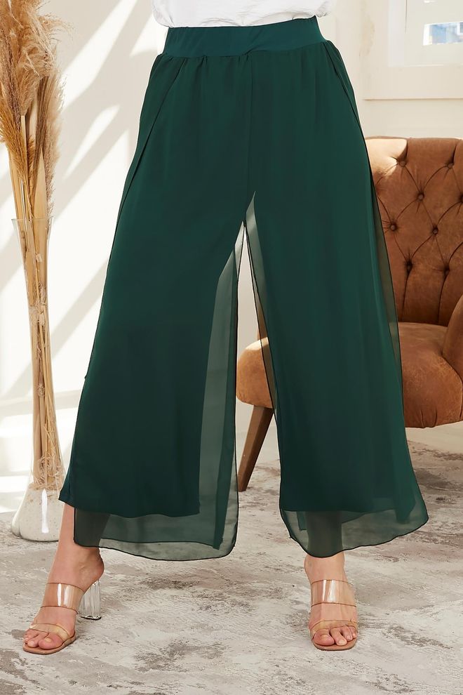 RMG Πράσινο Κομψό Casual Palazzo Παντελόνι Χονδρικό εμπόριο ενδυμάτων Casual