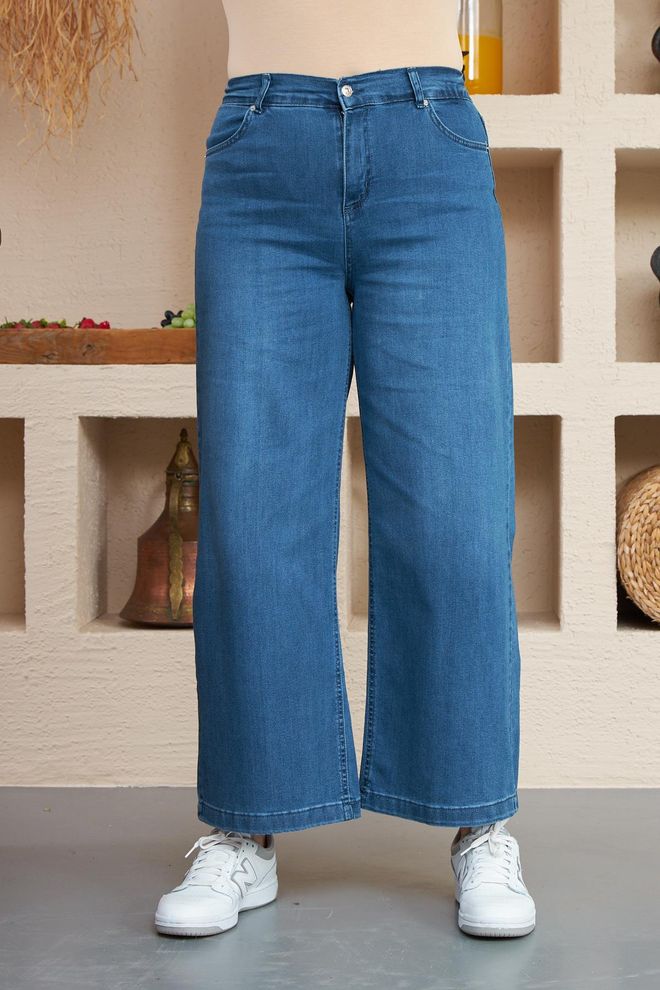 RMG Μπλε Casual Plus Size Τζιν Μαμά Χονδρικό εμπόριο ενδυμάτων Μεγάλα μεγέθη