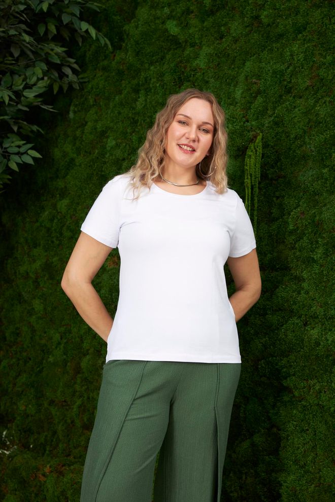 RMG White Casual Plus Size Tshirt Wholesale Clothing Spring