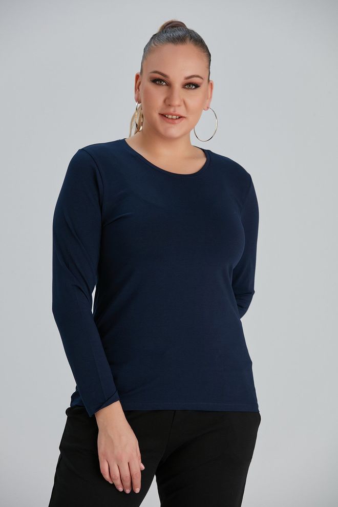 RMG Maglietta Blu Navy Taglia Forte Abbigliamento all'ingrosso Taglia forte