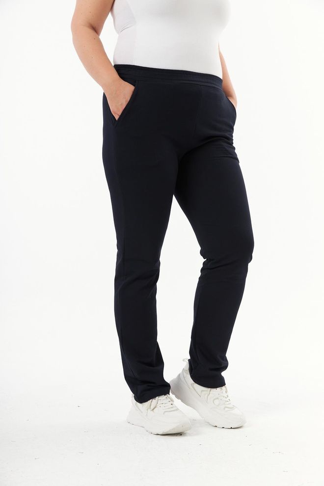 RMG Navy Blue Sweatpants Jogger Mid Waist Pull On Wholesale Clothing 1