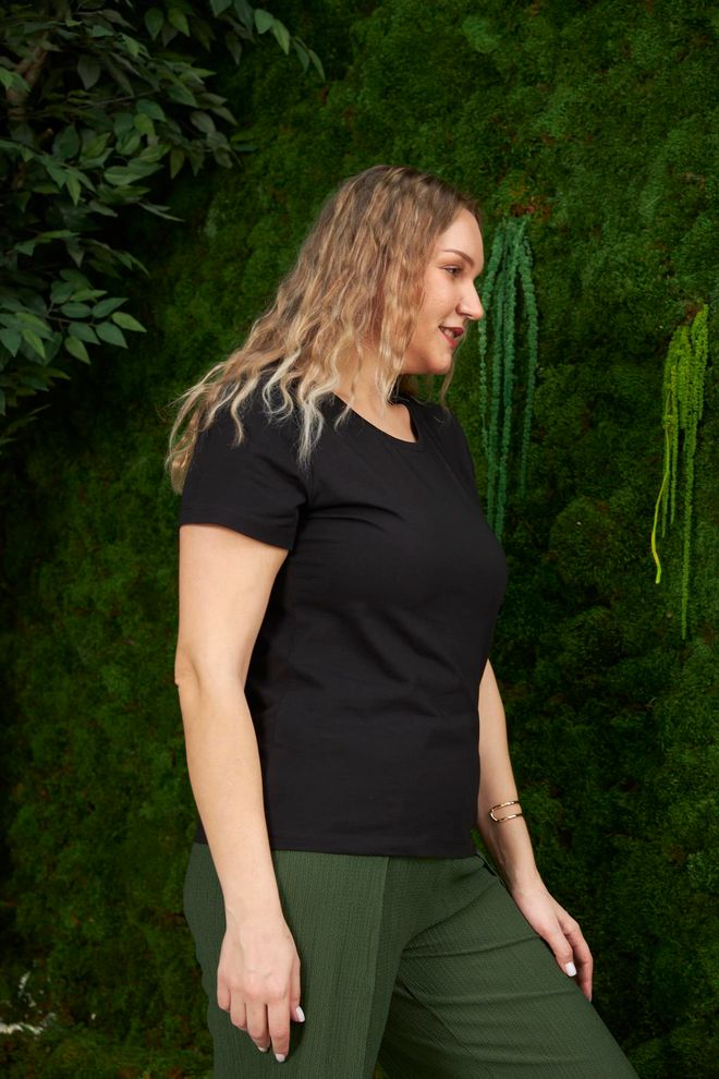 RMG Preto T Shirt Casual Tamanho Grande Roupas por atacado 1