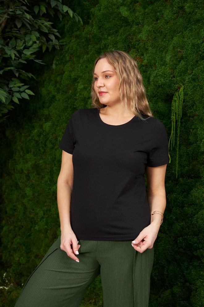 RMG Preto T Shirt Casual Tamanho Grande Roupas por atacado Praia