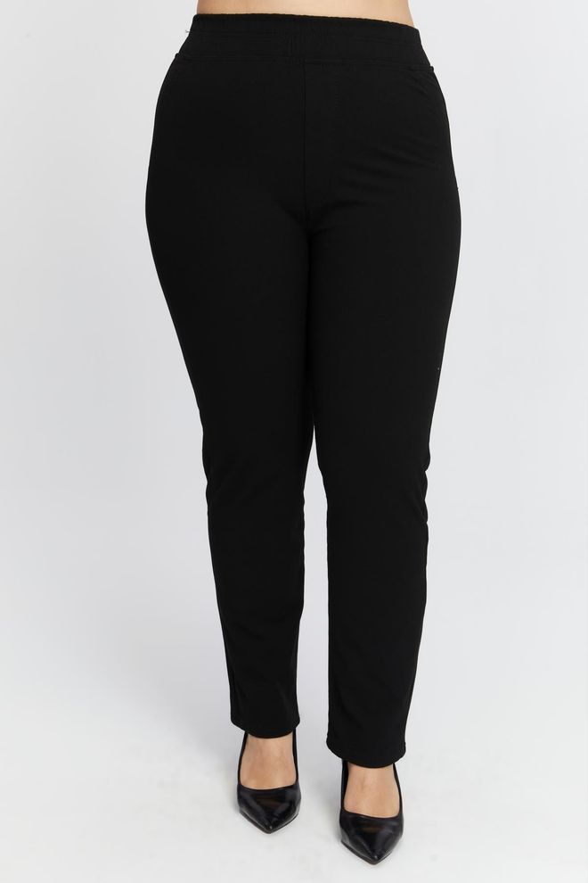 RMG Black Plus Size Casual Tregging Pants With Slant Pockets Wholesale Clothing Plus Size