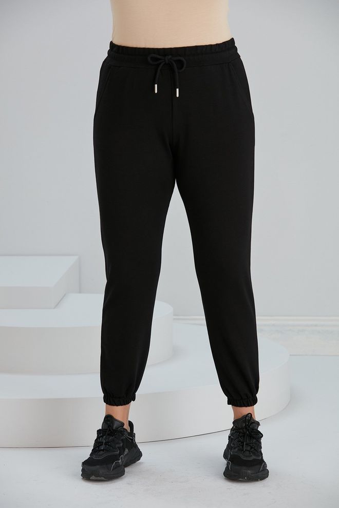 RMG Zwarte Joggingbroek Jogger Met Koordsluiting Groothandel Kleding Casual