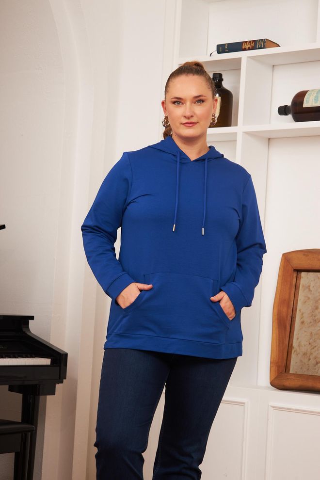 RMG Sudadera Azul Talla Grande Casual Deporte Ropa De Calle Ropa al por mayor Talla grande
