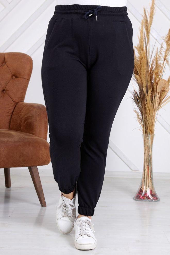 RMG Negro Talla Grande Casual Deporte Pantalón De Chándal Ropa al por mayor Talla grande