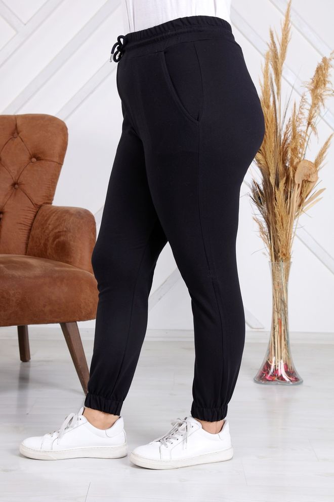 RMG Negro Talla Grande Casual Deporte Pantalón De Chándal Ropa al por mayor Salón