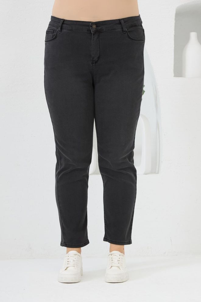 RMG Calças De Ganga Mom Casuais Preto Tamanho Grande Roupas por atacado Tamanho grande