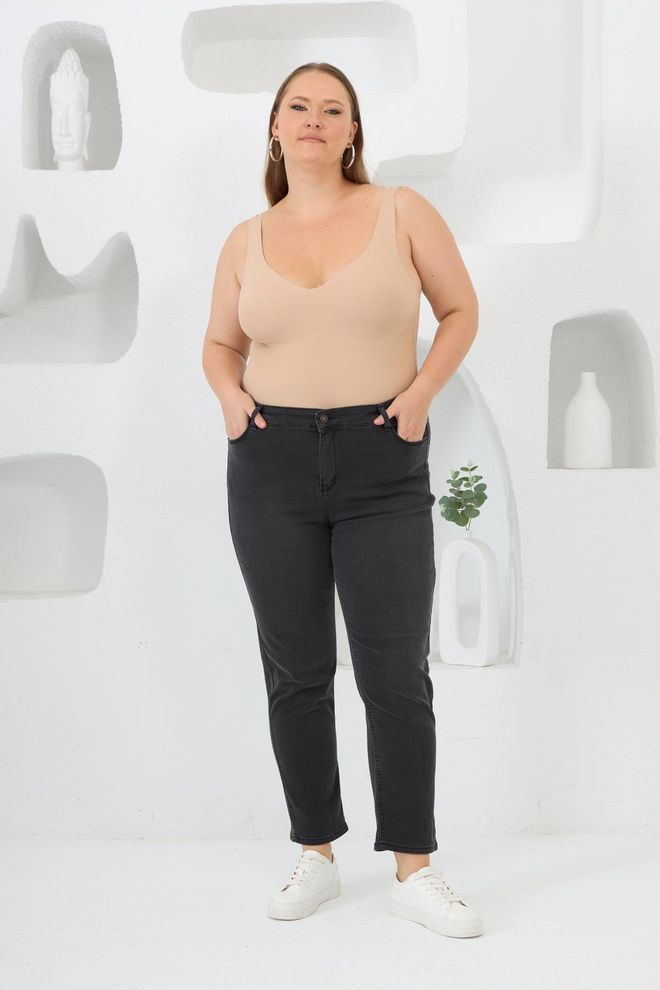 RMG Черни Дънки За Мама В Плюс Размер Дрехи на едро Пролет