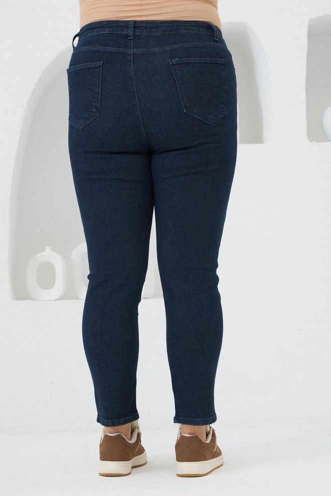 RMG Blue Casual Plus Size Streetwear Mom Jeans Wholesale Clothing Casual