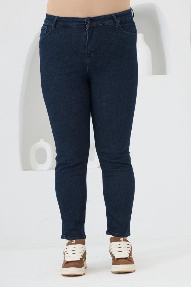 RMG Calças De Ganga Azul Casual Tamanho Grande Roupa De Rua Mãe Roupas por atacado Tamanho grande