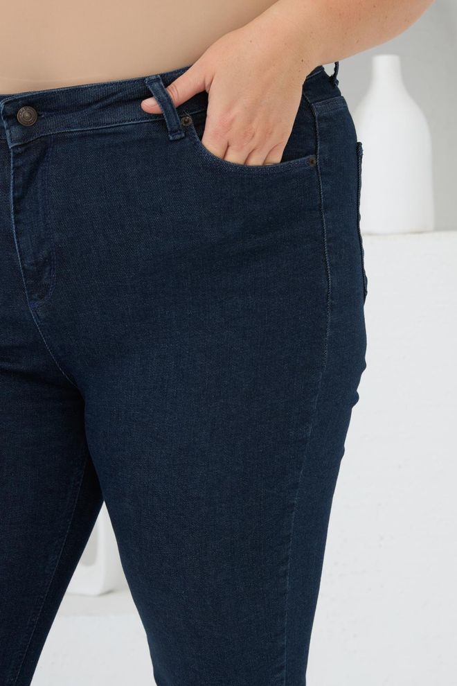 RMG Blue Casual Plus Size Streetwear Mom Jeans Wholesale Clothing Lounge