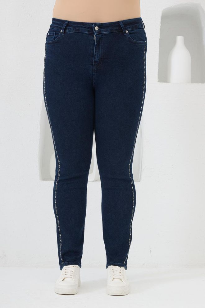 RMG Blu Jeans Taglia Forte Mom Gamba Skinny Abbigliamento all'ingrosso Taglia forte