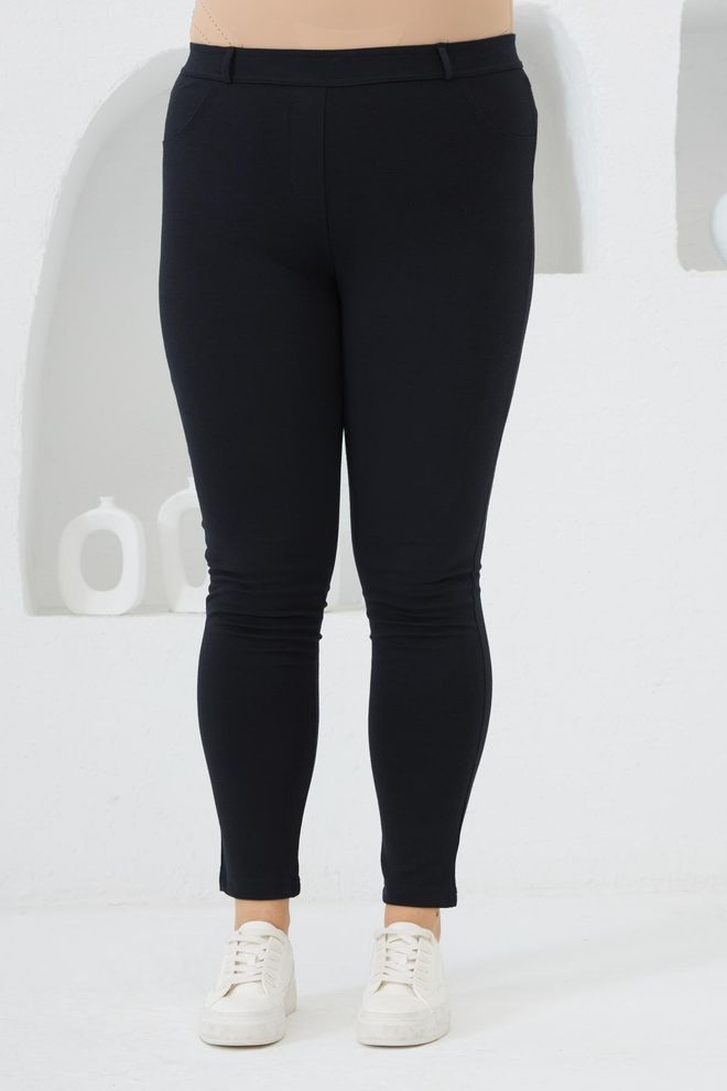 RMG Pantaloni Neri Taglia Forte Skinny Tregging Vita Alta Abbigliamento all'ingrosso Taglia forte