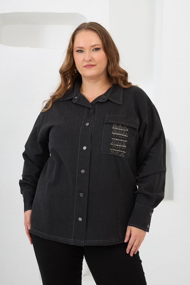 RMG Zwarte Shirt Grote Maten Casual Streetwear Groothandel Kleding Grote Maten