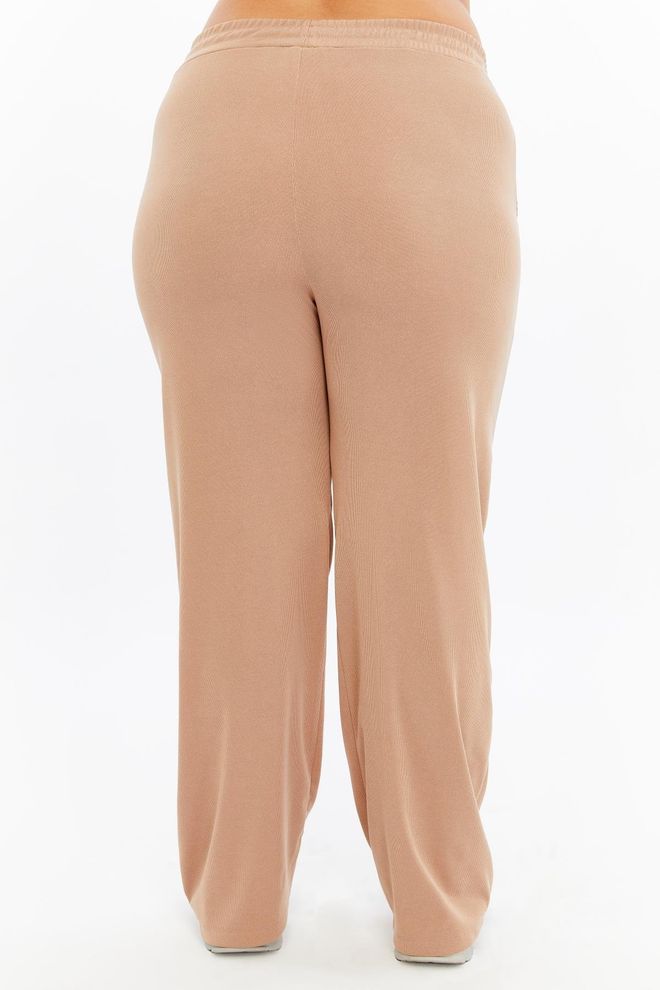 RMG Beige Sweatpants Jogger Wide Leg Pull On Wholesale Clothing Casual