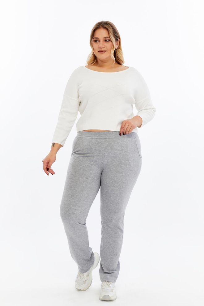 RMG Grey Plus Size Jogger Sweatpants Wholesale Clothing 5