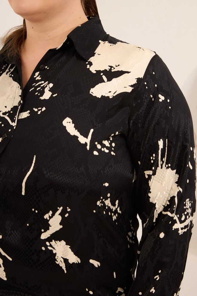 RMG Black Plus Size Casual Formal Shirt Wholesale Clothing 1