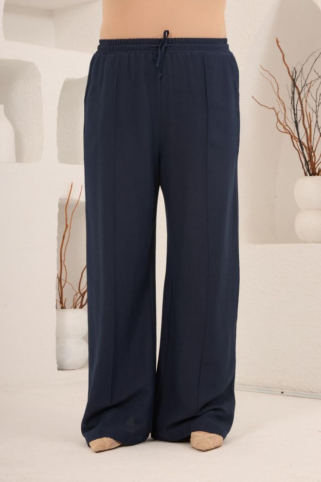 RMG Морнарско Плаво Palazzo Панталоне Велепродаја одеће Плус Сизе