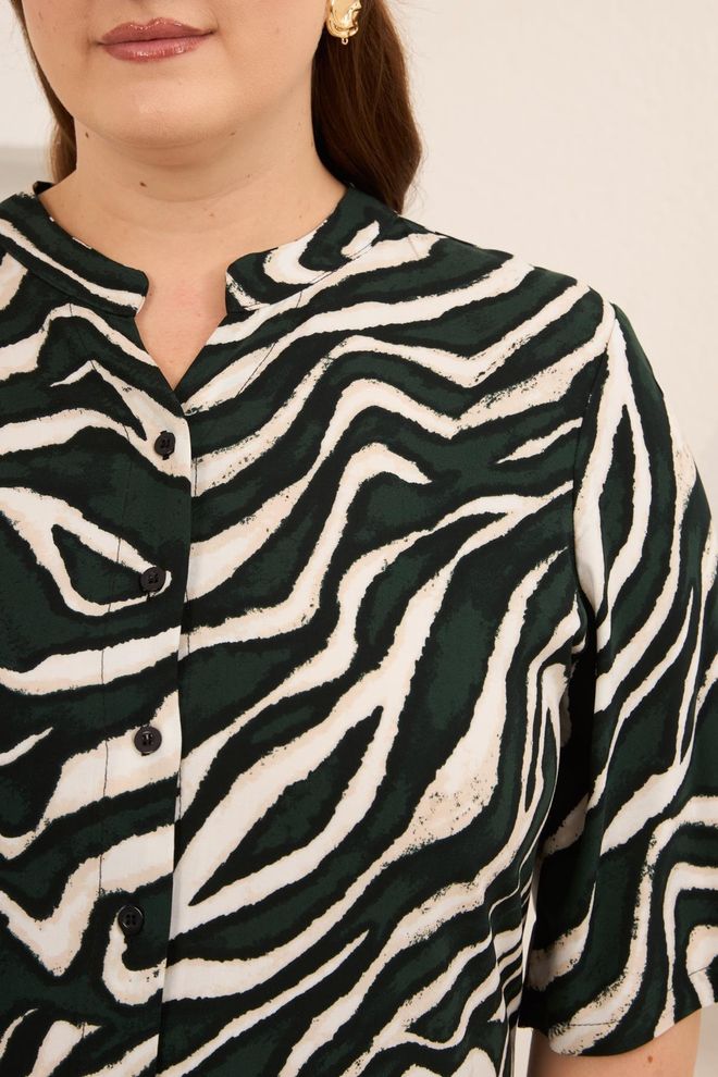 RMG Plus Size Black Zebra Print Shirt Wholesale Clothing Lounge
