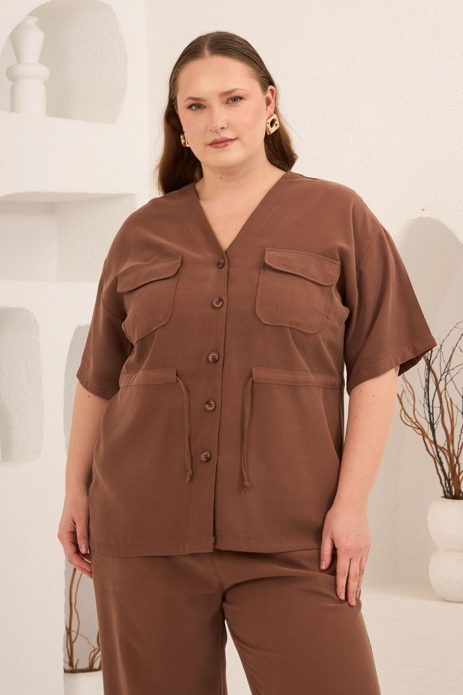 RMG Комплет Браон Плус Сизе Неформалан Велепродаја одеће Плус Сизе