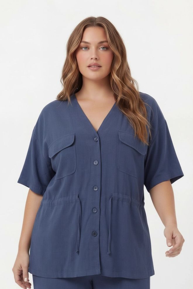 RMG Комплет Елегантан Морнарско Плаво Плус Сизе Велепродаја одеће Плус Сизе