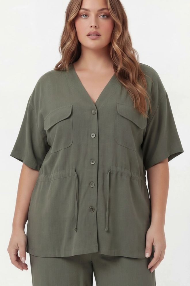 RMG Комплет Каки Неформалан Плус Сизе Палаззо Панталоне Велепродаја одеће Плус Сизе