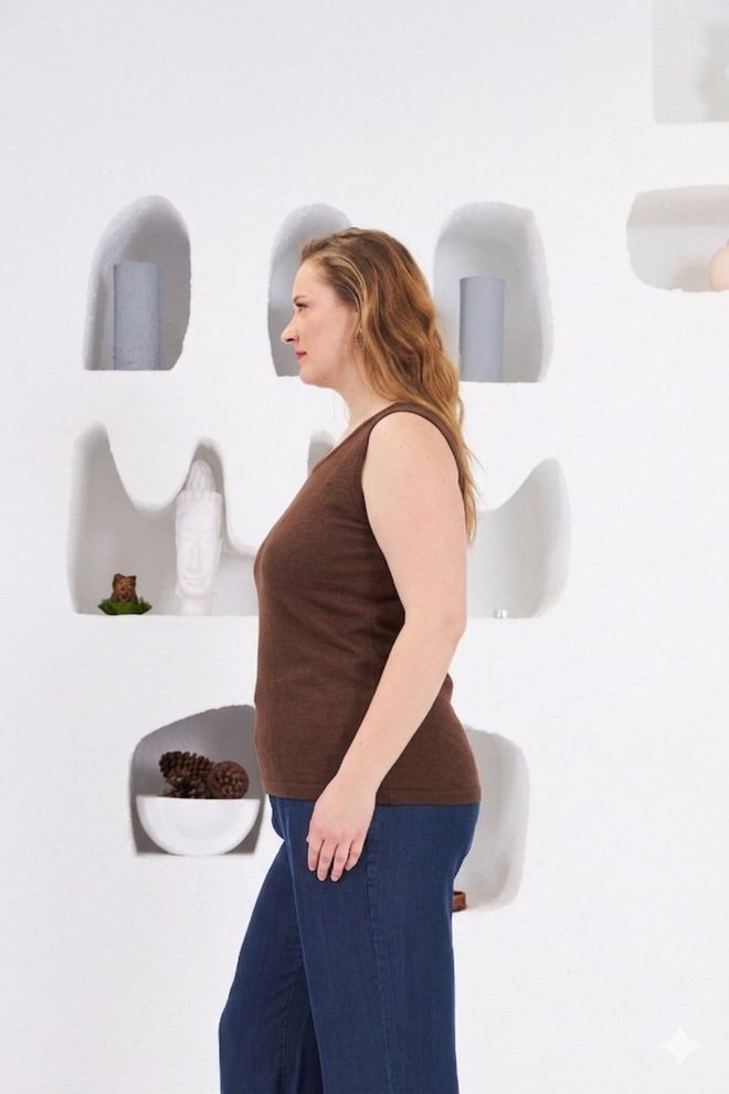 RMG Hnedá Plus Size Neformálny Tričko Veľkoobchod s oblečením 1