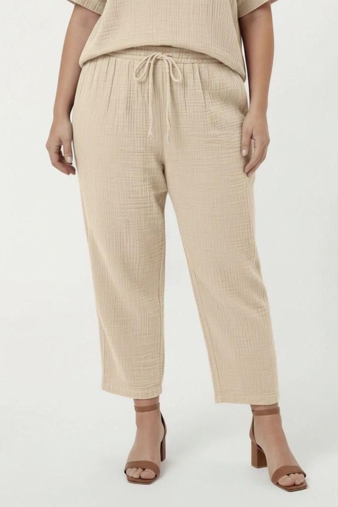 RMG Беж Плус Сизе Скроман Неформалан Панталоне Велепродаја одеће Плус Сизе