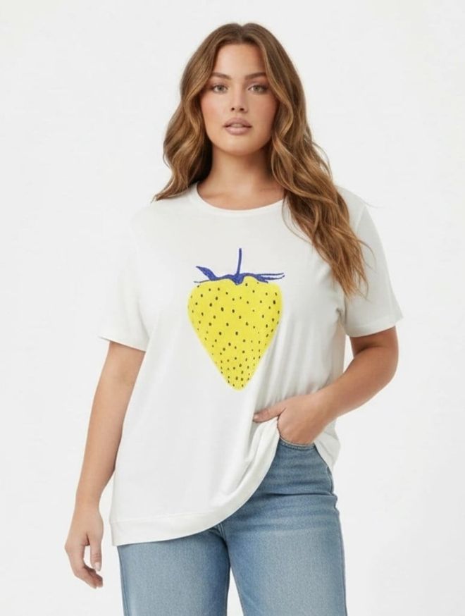 RMG Blanc Décontracté Grande Taille T Shirt Vêtements en gros Grande taille