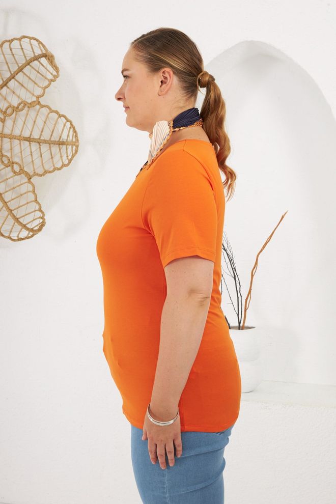 RMG Оранже Мајица Плус Сизе Неформалан Велепродаја одеће 1
