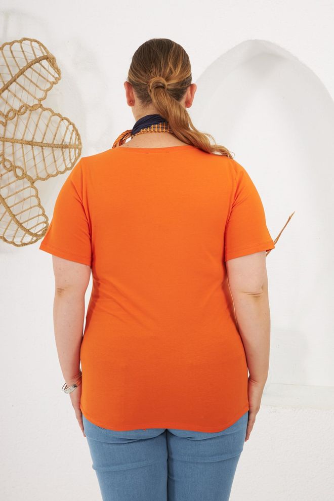RMG Оранже Мајица Плус Сизе Неформалан Велепродаја одеће Пролеће
