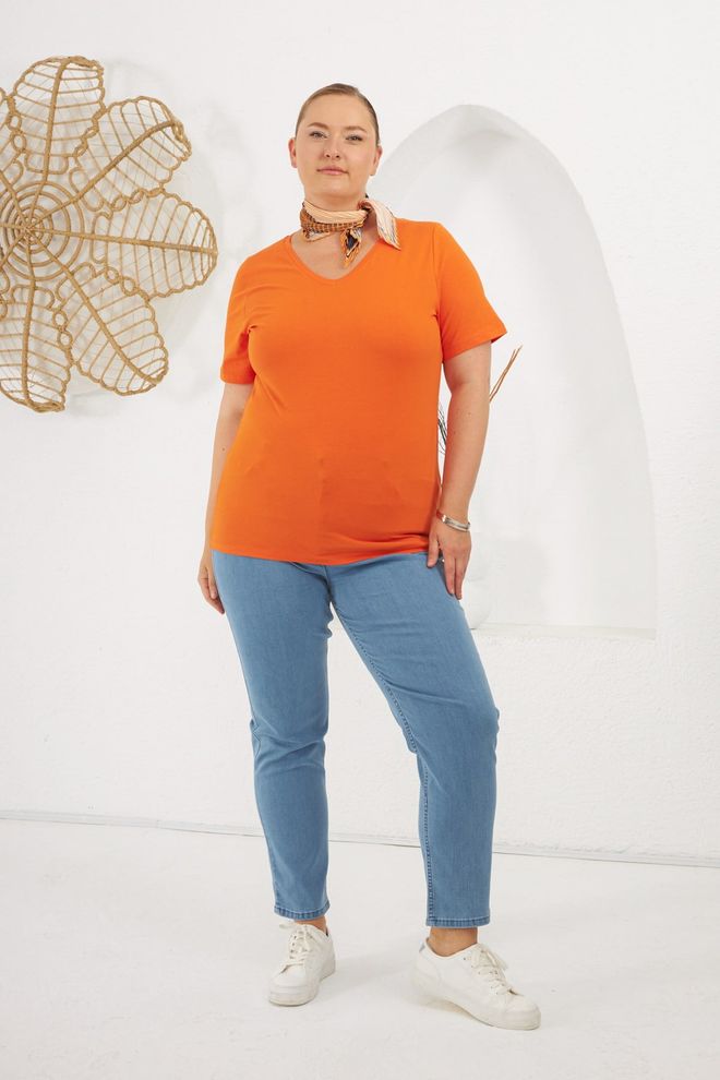 RMG Оранже Мајица Плус Сизе Неформалан Велепродаја одеће Неформалан