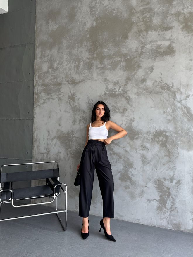 Radica Fashion Pantalones Atlas Con Cinturón Negro Ropa al por mayor Casual