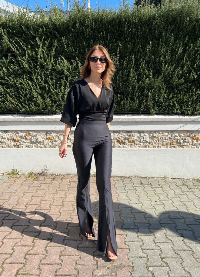 Radica Fashion Blusa Jessica Con Cinturón Negro Ropa al por mayor Casual