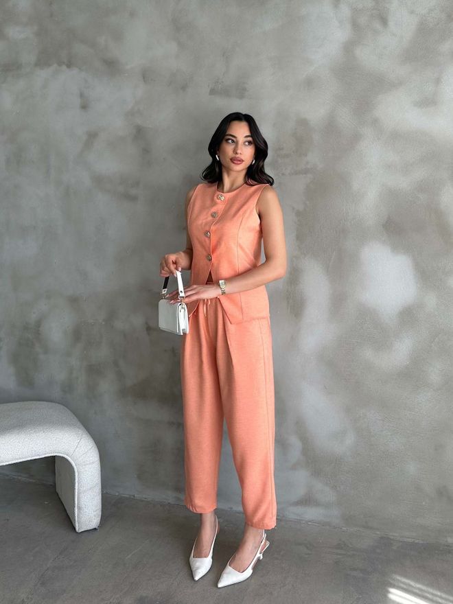 Radica Fashion Elegant Oranje Set Voor Werk & Feest Groothandel Kleding Casual