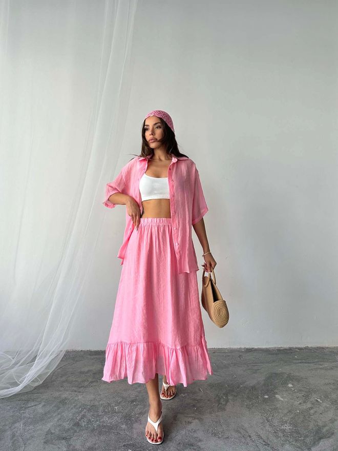 Radica Fashion Set Roze Casual Boho Groothandel Kleding Bescheiden