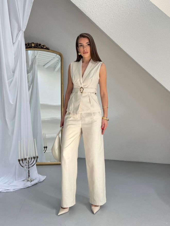 Radica Fashion Бежевый Элегантный Формальный Винтаж Поставил Оптовая продажа одежды Повседневный