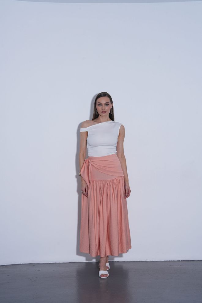 Radica Fashion Różowa Warstwowa Spódnica Maxi Z Wysokim Stanem Hurtowa sprzedaż odzieży Skromny