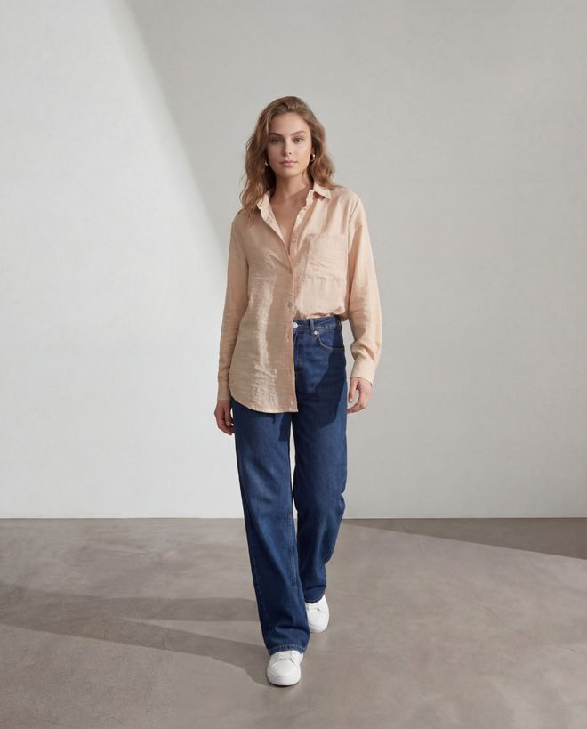 Radica Fashion Bež Casual Eleganten Majica Z Zarezanim Vratom Oblačila na debelo Ležerno