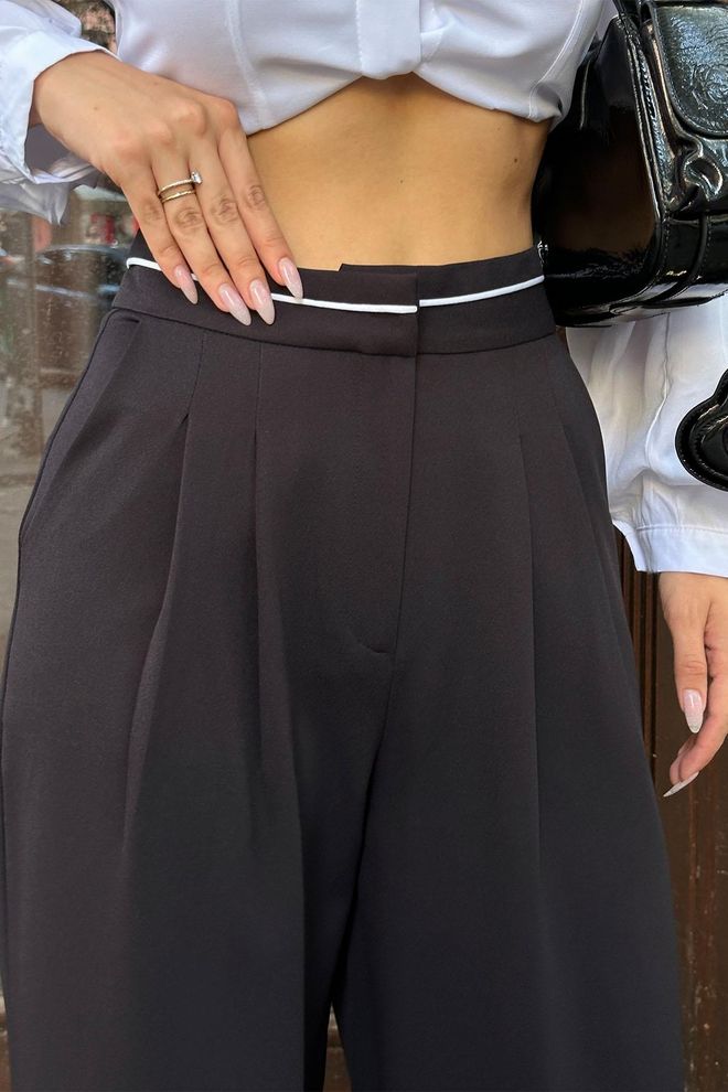 Reyon Pocket Detailed Trousers Black Wholesale Clothing No Fabric