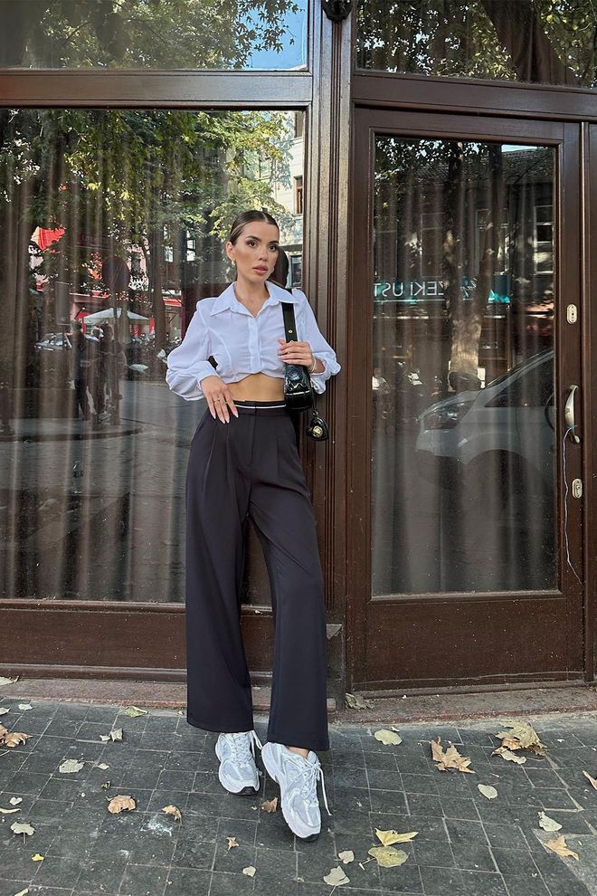 Reyon Cep Detaylo Pantolon Siyah Toptan Giyim Gündelik