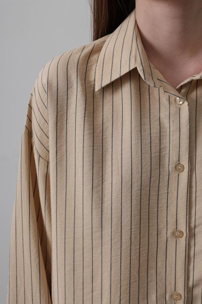 Reyon Camisa A Rayas Con Un Solo Bolsillo Stone Ropa al por mayor Casual