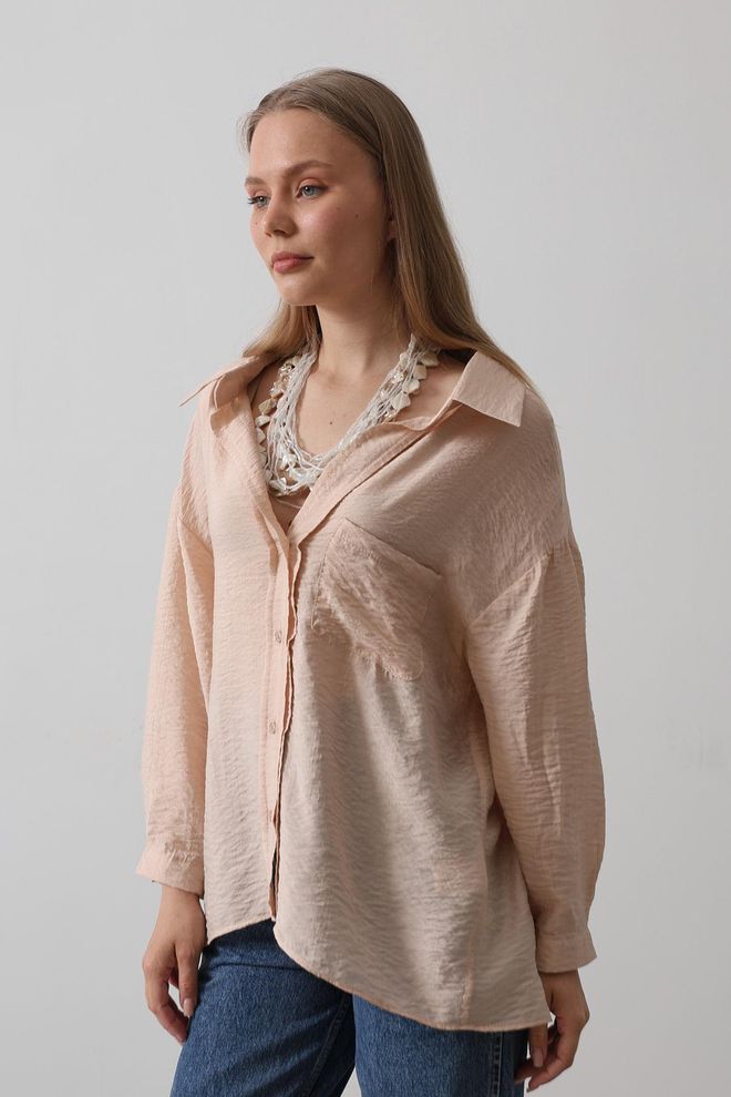 Reyon Camisa Extragrande Con Bolsillos Piedra Ropa al por mayor Casual